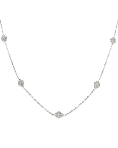 Diamond Select Cuts Silver 0.15 Ct. Tw. Diamond Necklace In Brown