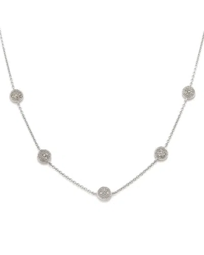 DIAMOND SELECT CUTS SILVER 0.16 CT. TW. DIAMOND ROUND PLATE NECKLACE