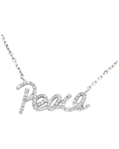 Diamond Select Cuts Silver 0.20 Ct. Tw. Diamond Peace Necklace