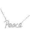 Diamond Select Cuts Silver 0.20 Ct. Tw. Diamond Peace Necklace No Colo In Metallic
