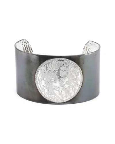 Diamond Select Cuts Silver 0.21 Ct. Tw. Diamond Bangle Bracelet In Metallic