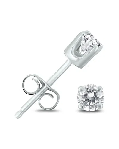 Diamond Select Cuts Silver 0.30 Ct. Tw. Diamond Earrings In Metallic