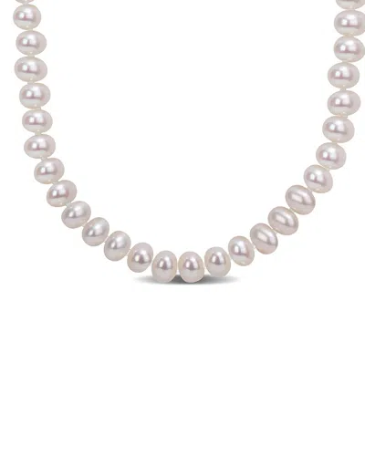 Diamond Select Cuts Silver 5-6mm Pearl Necklace In Neutral