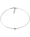Diamond Select Cuts Silver & Stainless Steel 0.04 Ct. Tw. Diamond Necklace