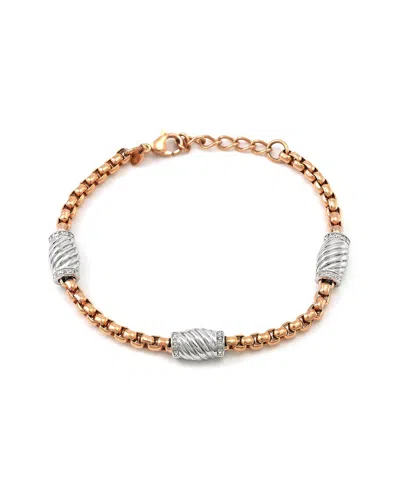 Diamond Select Cuts Silver & Stainless Steel 0.05 Ct. Tw. Diamond Bracelet