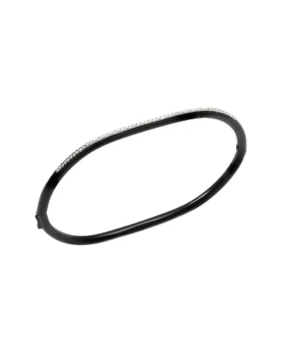 Diamond Select Cuts Silver & Stainless Steel 0.07 Ct. Tw. Diamond Bangle In No Color