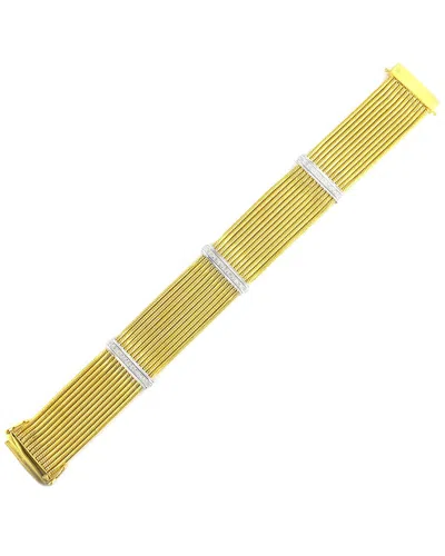 Diamond Select Cuts Silver & Stainless Steel 0.08 Ct. Tw. Diamond Bracelet In Yellow