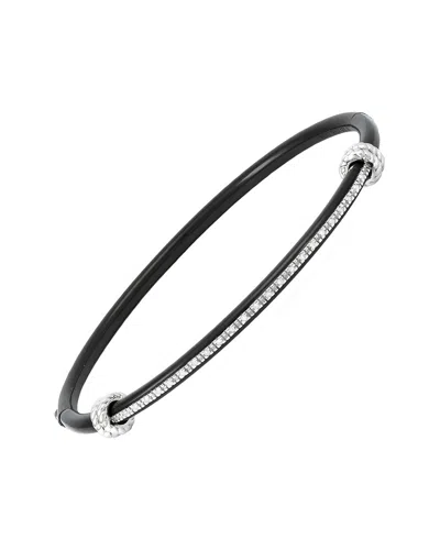 Diamond Select Cuts Silver & Stainless Steel 0.09 Ct. Tw. Diamond Bangle In No Color