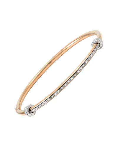 Diamond Select Cuts Silver & Stainless Steel 0.09 Ct. Tw. Diamond Bangle In No Color