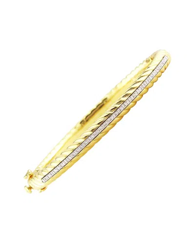 Diamond Select Cuts Silver & Stainless Steel 0.10 Ct. Tw. Diamond Bangle Bracelet