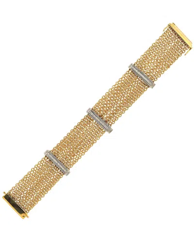 Diamond Select Cuts Silver & Stainless Steel 0.10 Ct. Tw. Diamond Bracelet In Gold
