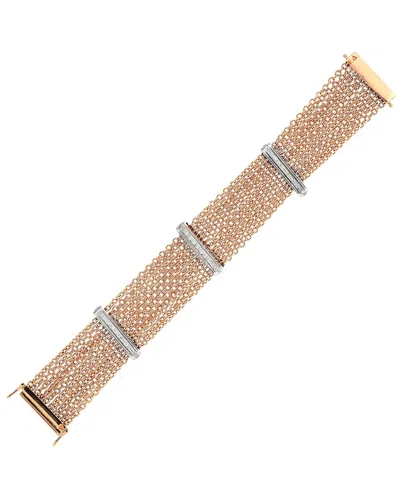 Diamond Select Cuts Silver & Stainless Steel 0.10 Ct. Tw. Diamond Bracelet In Gold