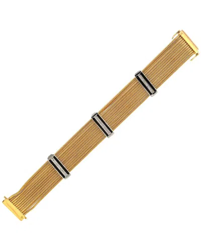 Diamond Select Cuts Silver & Stainless Steel 0.11 Ct. Tw. Diamond Bracelet In Gold