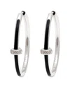 Diamond Select Cuts Silver & Steel 0.03 Ct. Tw. Diamond Earrings In Metallic