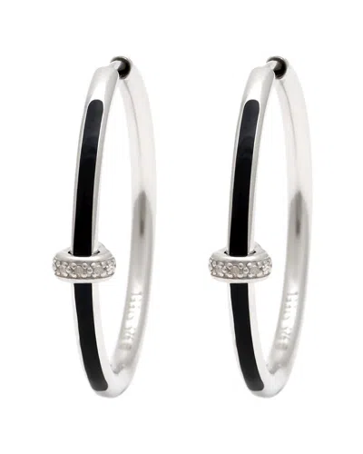 DIAMOND SELECT CUTS SILVER & STEEL 0.03 CT. TW. DIAMOND EARRINGS