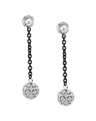 Diamond Select Cuts Silver & Steel 0.04 Ct. Tw. Diamond Earrings In Metallic