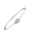 Diamond Select Cuts Silver & Steel 0.06 Ct. Tw. Diamond Charm Bangle Bracelet
