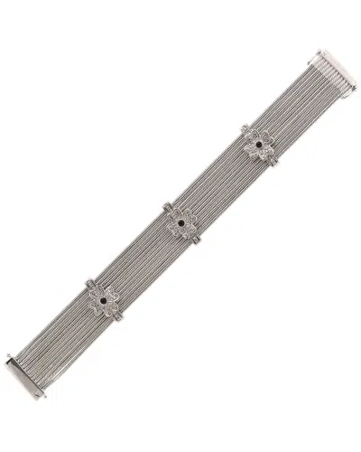 Diamond Select Cuts Silver & Steel 0.07 Ct. Tw. Diamond Bracelet
