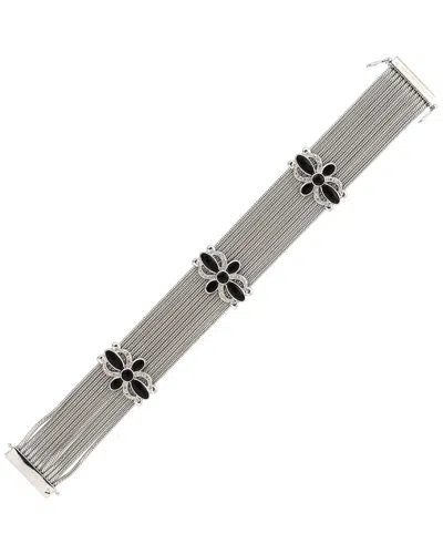 Diamond Select Cuts Silver & Steel 0.07 Ct. Tw. Diamond Bracelet