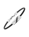 Diamond Select Cuts Silver & Steel 0.18 Ct. Tw. Diamond Cable Bracelet