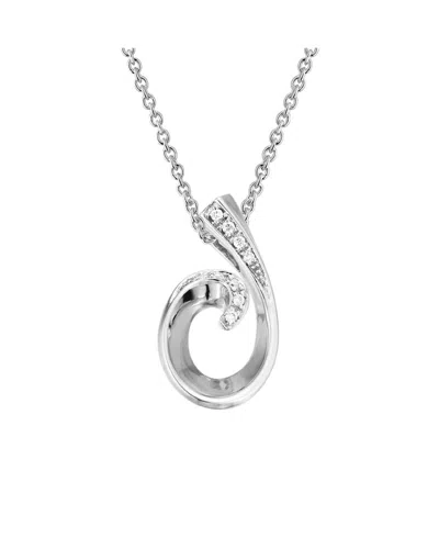 Diamond Select Cuts Silver Diamond Swirl Necklace 0.06 Ct. In Transparent