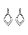 Diamond Select Cuts Silver Pointed Teardrop Earrings In Metallic