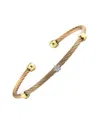 Diamond Select Cuts Star 14k & Stainless Steel 0.02 Ct. Tw. Diamond Bangle Bracelet