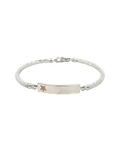 Diamond Select Cuts Star Silver 0.01 Ct. Tw. Diamond Bangle Bracelet In White