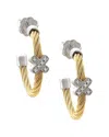 Diamond Select Cuts X Silver & Stainless Steel 0.03 Ct. Tw. Diamond Earrings