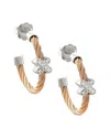 Diamond Select Cuts X Silver & Stainless Steel 0.03 Ct. Tw. Diamond Earrings