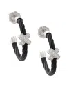 Diamond Select Cuts X Silver & Stainless Steel 0.03 Ct. Tw. Diamond Earrings