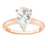 Diamond2deal 1 Ct Pear Shape Lab Grown Diamond Solitaire Engagement Ring 14k Rose Gold