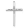 Diamond2deal 10k Gold .03ct. Diamond Cross Chain Slide Pendant In White