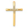 Diamond2deal 10k Gold .03ct. Diamond Cross Chain Slide Pendant In Yellow