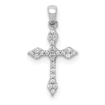 Diamond2deal 10k Gold 1/15ct. Diamond Cross Pendant In White