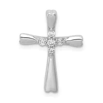 Diamond2deal 10k Gold 1/6ct. 5-stone Diamond Cross Chain Slide Pendant In White