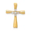 Diamond2deal 10k Gold 1/6ct. 5-stone Diamond Cross Chain Slide Pendant In Yellow