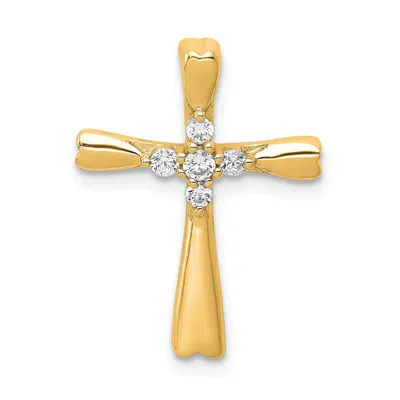 Diamond2deal 10k Gold 1/6ct. 5-stone Diamond Cross Chain Slide Pendant In Neutral