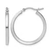 Diamond2deal 10k White Gold 2mm Square Shape Tube Hoop Earrings In White