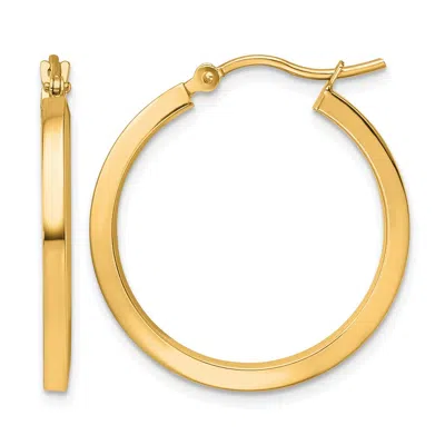 DIAMOND2DEAL 10K GOLD 2MM SQUARE TUBE HOOP EARRINGS