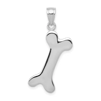 Diamond2deal 10k Gold 3-d Dog Bone Pendant In White
