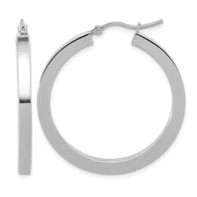 Diamond2deal 10k Gold 3mm Polished Square Shape Hoop Earrings In Metallic