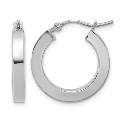 Diamond2deal 10k Gold 3mm Polished Square Shape Hoop Earrings In Brown