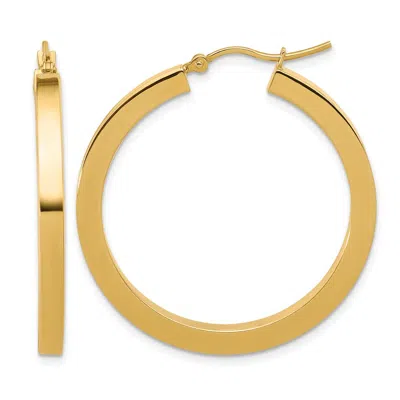 Diamond2deal 10k Gold 3mm Polished Square Shape Hoop Earrings In Brown