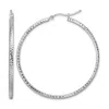 Diamond2deal 10k Gold Diamond-cut 2mm Round Tube Hoop Earrings In White