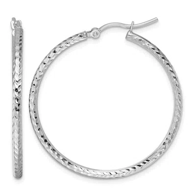 Diamond2deal 10k Gold Diamond-cut 2mm Round Tube Hoop Earrings In Brown
