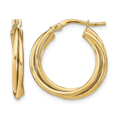 Diamond2deal 10k Gold Fancy Hoop Earrings