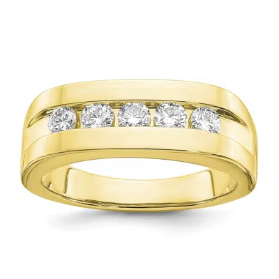 Diamond2deal 10k Gold Lab Grown Diamond 5-stone Band Ring 3/4ct Clarity- Vs Color- G-h In Yellow