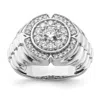 Diamond2deal 10k Gold Lab Grown Diamond Wedding Band Ring 1.2ct Clarity- Vs Color- G-h In White