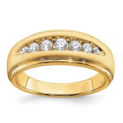 Diamond2deal 10k Gold Lab Grown Diamond Wedding Band Ring 1/2ct Clarity- Vs Color- G-h In Yellow